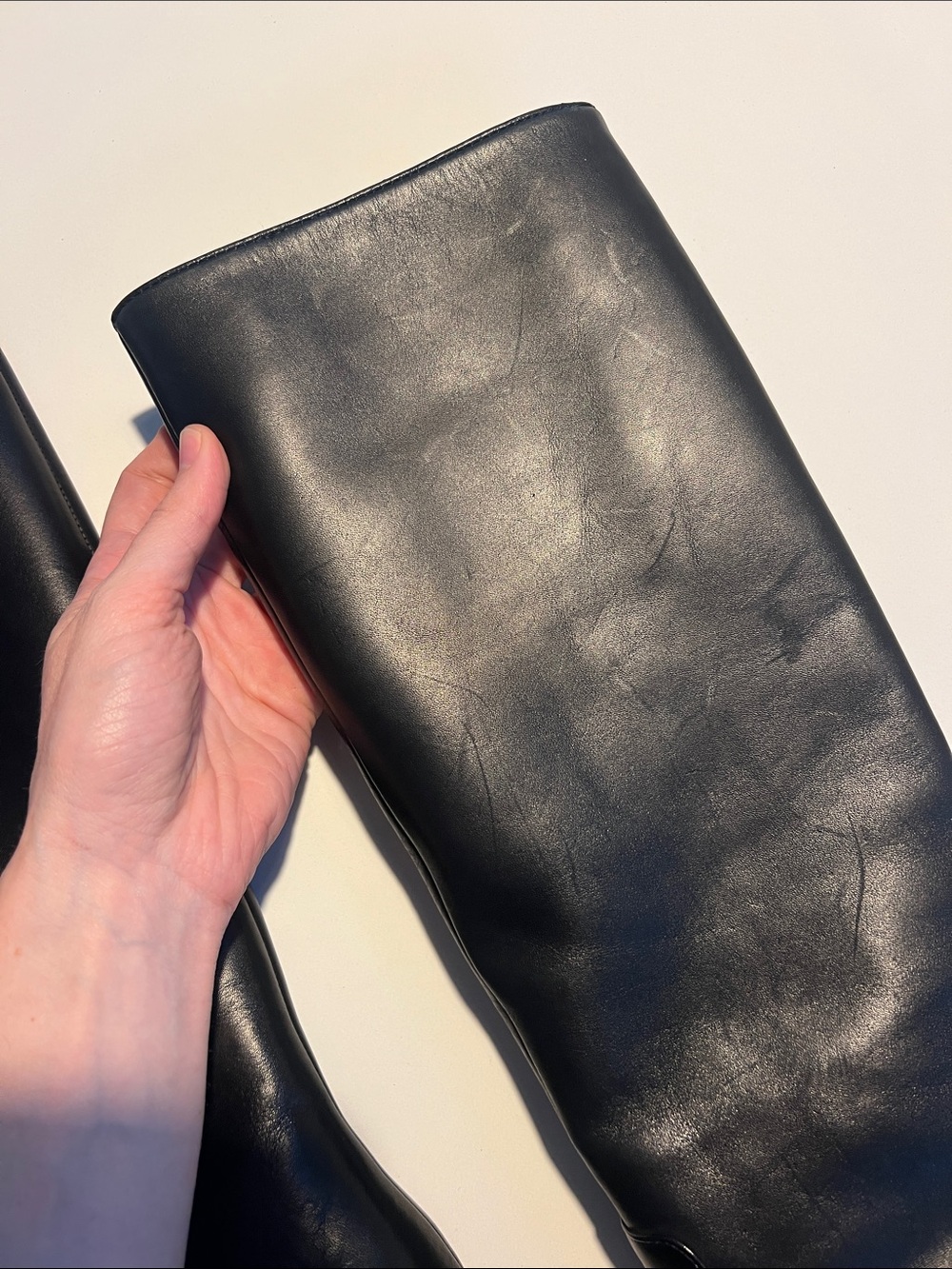 Loeffler Randall gia tall black leather knee high block heeled boots size 6.5 - Picture 11 of 15